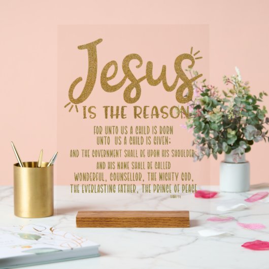 イエスがイザヤの聖句クリスマスの理由 アクリルサイン (ウェディング)