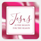 イエスがキャンディクールーの赤いクリスマスの理由 スクエアシール (正面)