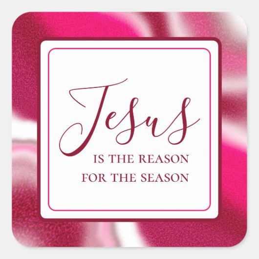 イエスがキャンディクールーの赤いクリスマスの理由 スクエアシール (正面)