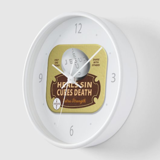 イエスがキュールピルを癒す – おもしろいキリスト教の信仰 壁時計 (傾斜)