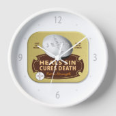 イエスがキュールピルを癒す – おもしろいキリスト教の信仰 壁時計 (正面)