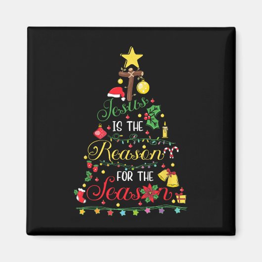 イエスがキリスト教の季節の信仰の理由である マグネット (正面)