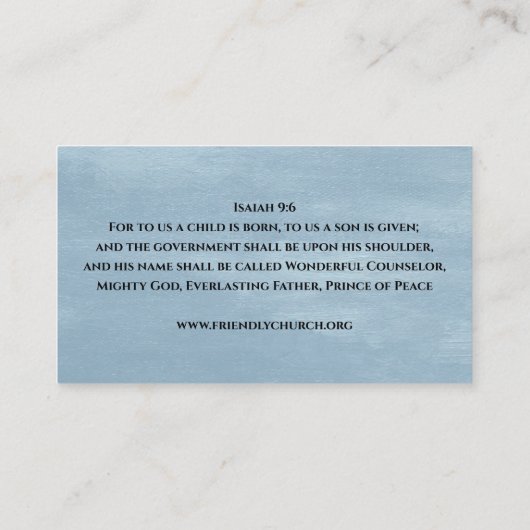 イエスがキリスト教の聖書の引用文 名刺 (裏面)