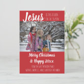 イエスがクリスチャンのクリスマスフォトカードの理由 案内状 (スタンド正面)