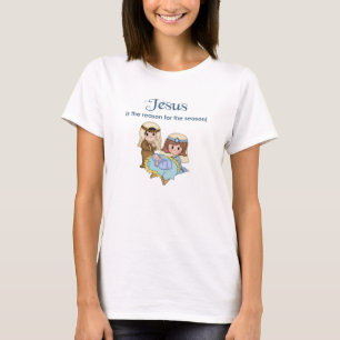 イエスがクリスマスの出生シャツの理由 Tシャツ