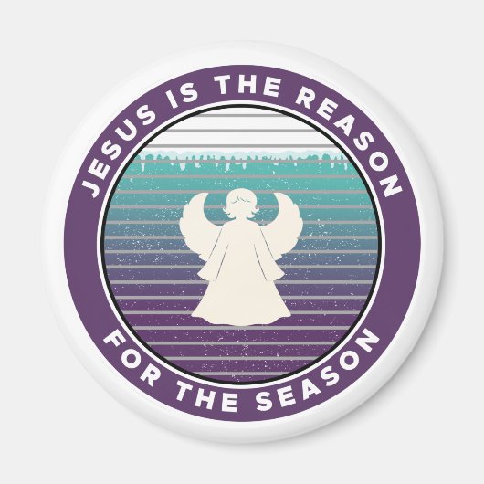 イエスがクリスマスの天使の季節の理由 マグネット (正面)