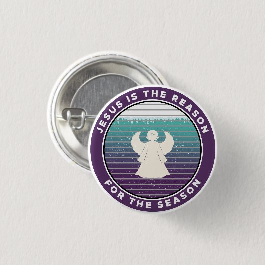 イエスがクリスマスの天使の季節の理由 缶バッジ (正面&裏面)