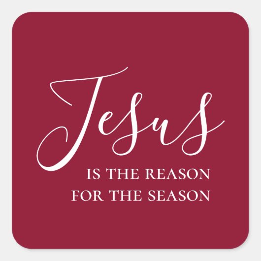 イエスがクリスマスの季節の理由である スクエアシール (正面)