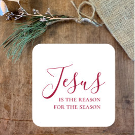 イエスがクリスマスの季節の理由である スクエアシール