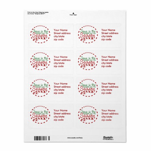 イエスがクリスマスの季節の理由 ラベル (フルシート)