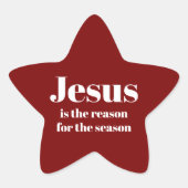 イエスがクリスマスの季節の理由 星シール (正面)