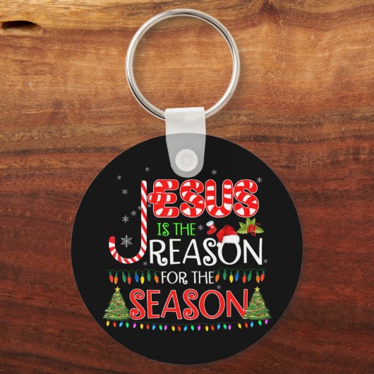 イエスがクリスマスの贈り物の季節の理由 キーホルダー (正面)