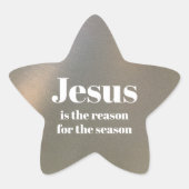 イエスがクリスマスの贈り物の季節の理由 星シール (正面)