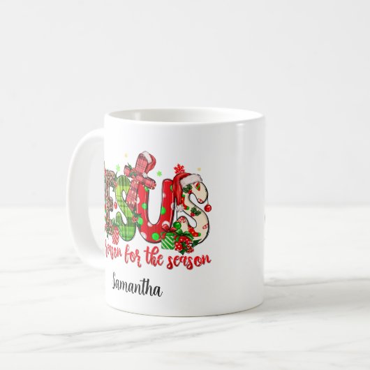 イエスがクリスマスを信仰する季節の理由である コーヒーマグカップ (正面左)