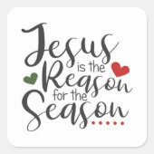 イエスがクリスマス広場のステッカーの理由 スクエアシール (正面)