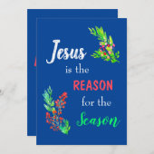 イエスがクリスマス聖書の季節の理由 シーズンカード (正面/裏面)