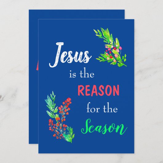 イエスがクリスマス聖書の季節の理由 シーズンカード (正面/裏面)
