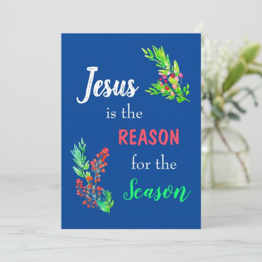 イエスがクリスマス聖書の季節の理由 シーズンカード (スタンド正面)