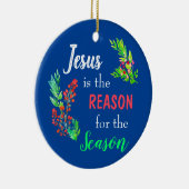 イエスがクリスマス聖書の季節の理由 セラミックオーナメント (右)