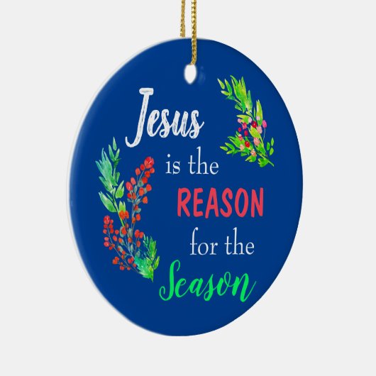 イエスがクリスマス聖書の季節の理由 セラミックオーナメント (右)