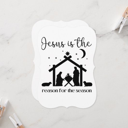イエスがクリスマス・イエスの季節の理由である カード (正面/裏面インサイチュ)