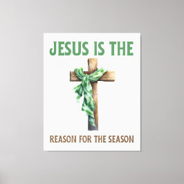 イエスがクリスマス・クロスの季節の理由である キャンバスプリント