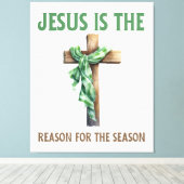 イエスがクリスマス・クロスの季節の理由である キャンバスプリント (インサイチュ (ウッドフロア))