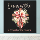 イエスがクリスマス・クロスの季節の理由である キャンバスプリント (インサイチュ (ウッドフロア))