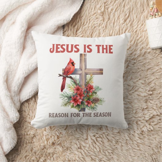 イエスがクリスマス・クロスの季節の理由である クッション (ブランケット)