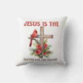 イエスがクリスマス・クロスの季節の理由である クッション (裏面)