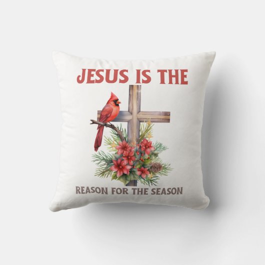 イエスがクリスマス・クロスの季節の理由である クッション (裏面)
