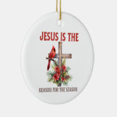 イエスがクリスマス・クロスの季節の理由である セラミックオーナメント (右)
