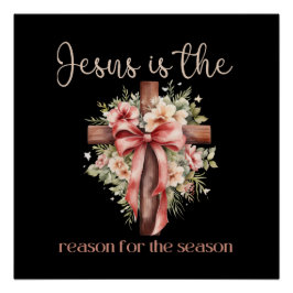 イエスがクリスマス・クロスの季節の理由である ポスター