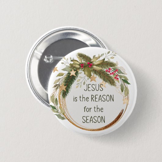 イエスがシーズンのクリスマス引用文 缶バッジ (正面&裏面)