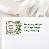 イエスがシーズンの理由ホリーデザイン ラベル (インサイチュ)