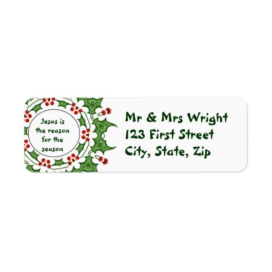イエスがシーズンの理由ホリーデザイン ラベル (正面)