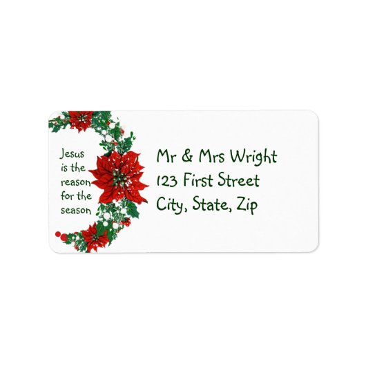 イエスがシーズンの理由ホリーデザイン ラベル (正面)