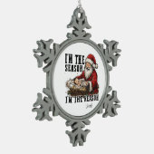 イエスがシーズンオーナメントの理由 スノーフレークピューターオーナメント (左)