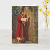 イエスがドアをノックすカスタムる空白の カード (黄色い花)