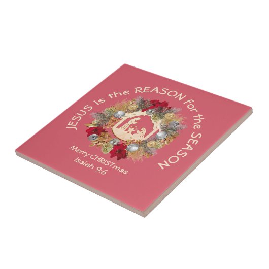 イエスがピンクのクリスチャン・クリスマスの理由 タイル (側面)