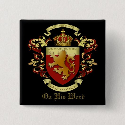 イエスがボタンを渡す 缶バッジ (正面)