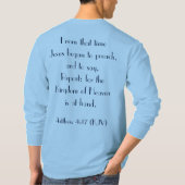 イエスがライトブルーでネイビーブルーを説教し始めた Tシャツ (裏面)