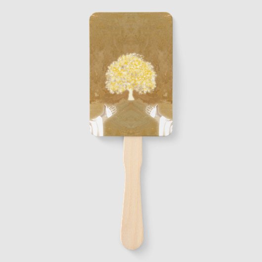 イエスが両手の爪、 ネイルを開く命の木 ハンドファン (正面)