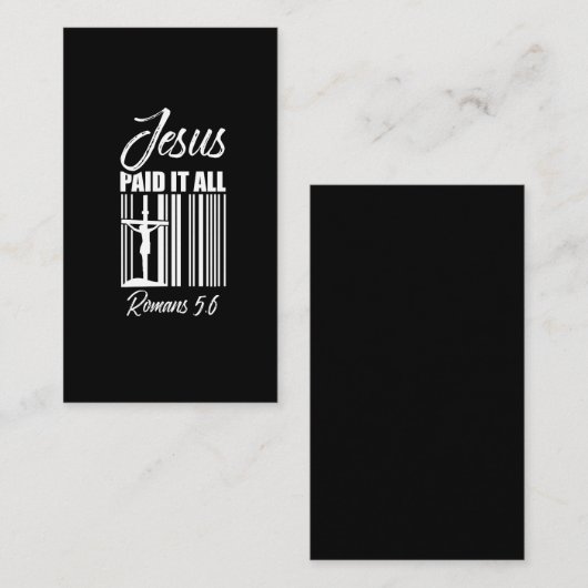 イエスが全価格バーコード·ゴッド·クリスチャンを支払う 名刺 (正面/裏面)