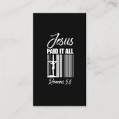 イエスが全価格バーコード·ゴッド·クリスチャンを支払う 名刺 (正面)