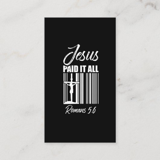 イエスが全価格バーコード·ゴッド·クリスチャンを支払う 名刺 (正面)