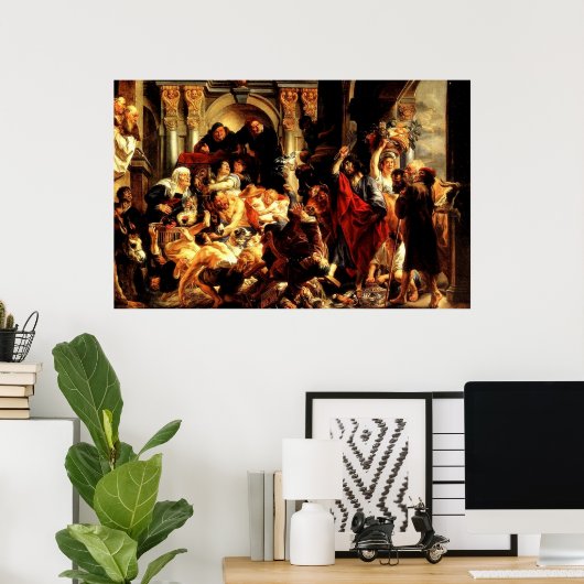 イエスが初めて神殿を清めること（ヨハネ2:13） ポスター (ホームオフィス)