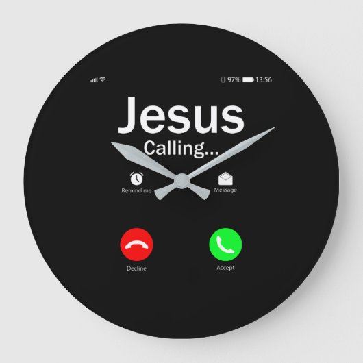 イエスが呼びかけている ラージ壁時計 (正面)