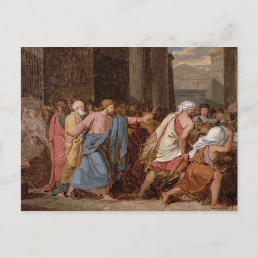 イエスが商人たちを神殿から導く ポストカード (正面)