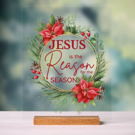 イエスが季節のクリスマスの理由 アクリルサイン (ニュートラル)